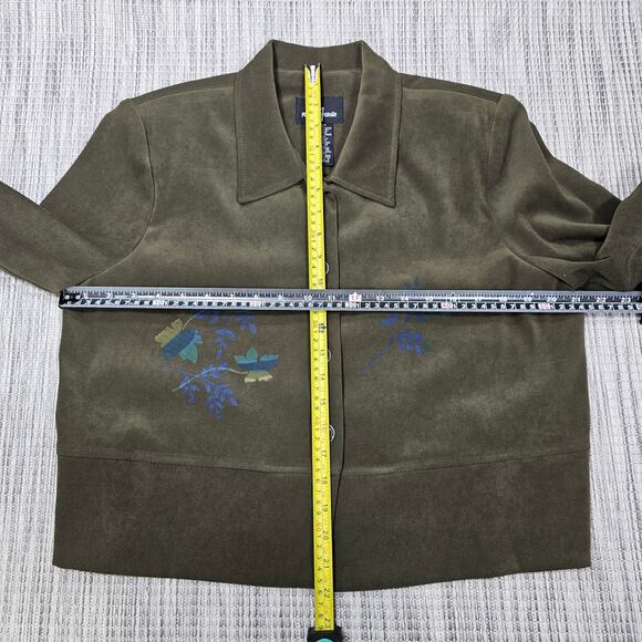 Vintage 90s Positive Attitude Womens 14 Petite Green Fall Maxi Dress Jacket Set - Picture 10 of 14